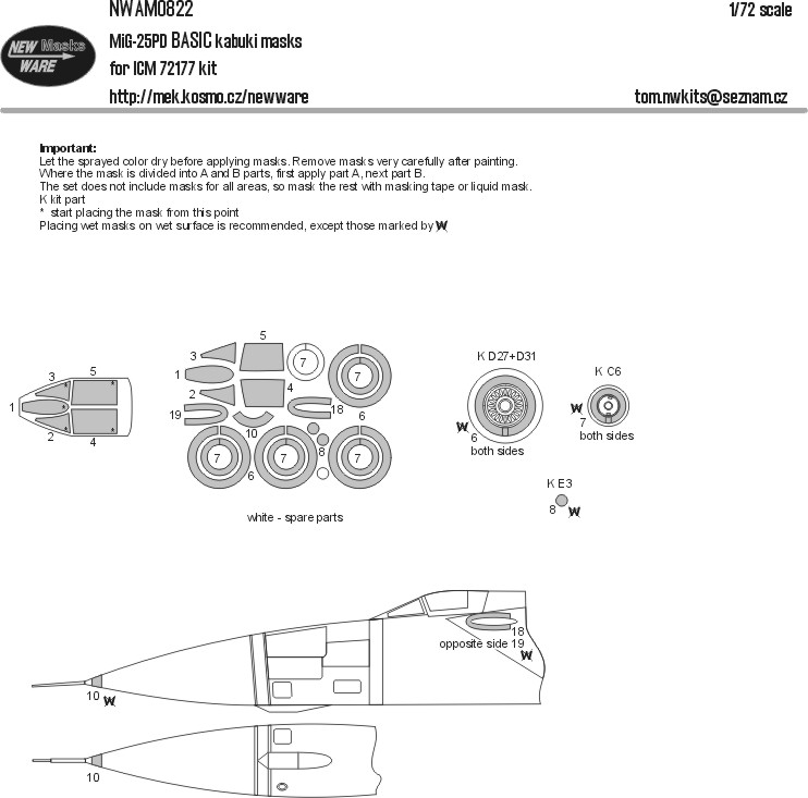 1/72 Mask MiG-25PD BASIC (ICM 72177)