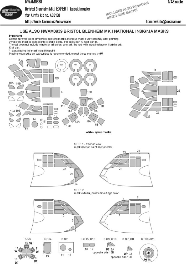 1/48 Mask Bristol Blenheim Mk.I EXPERT (AIRFIX)