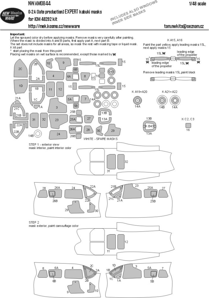 1/48 Mask O-2A late production EXPERT (ICM 48292)