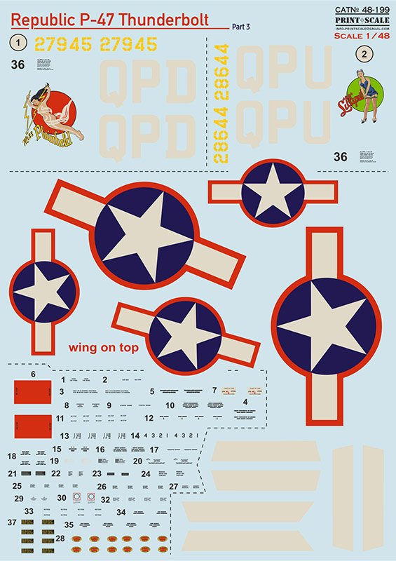 1/48 Republic P-47 Thunderbolt Part 3 (wet decals)