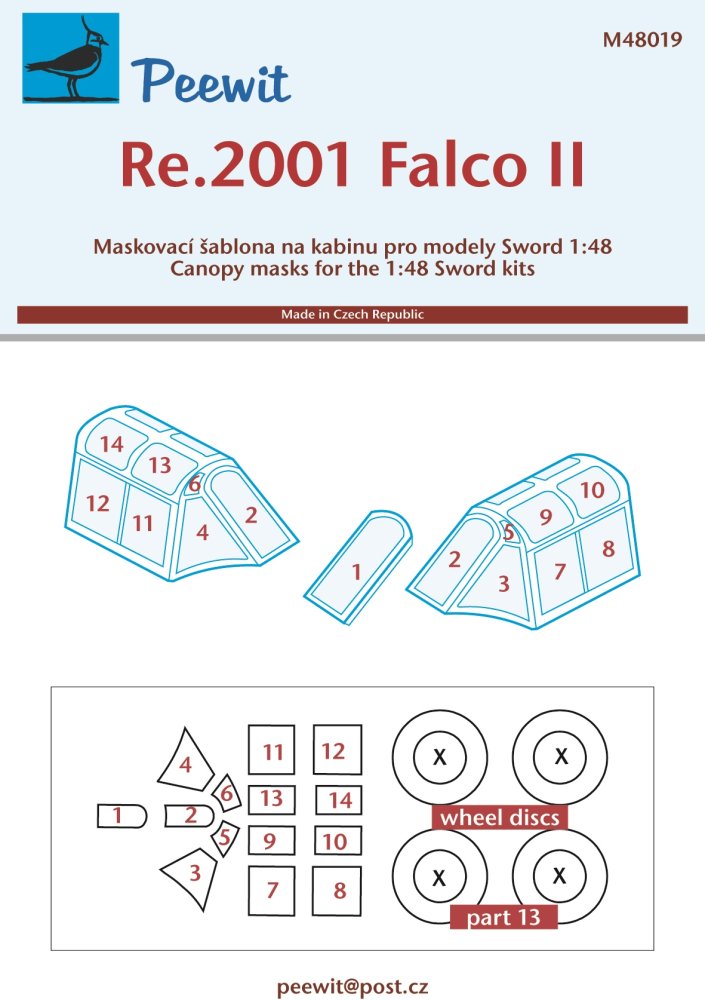 1/48 Canopy mask Re.2001 Falco II (SWORD)