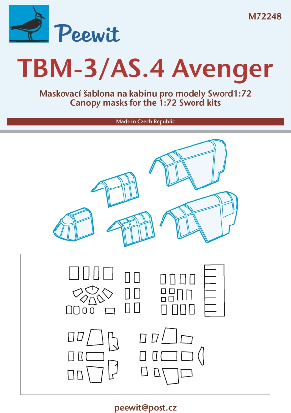 1/72 Canopy mask TBM-3S/AS.4 Avenger (SWORD)