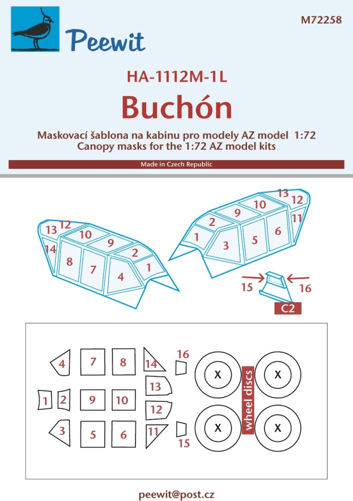 1/72 Canopy mask HA-1112M-1L Buchón (AZ)