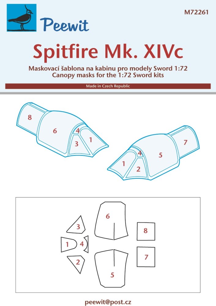 1/72 Canopy mask Spitfire Mk.XIVc (SWORD)