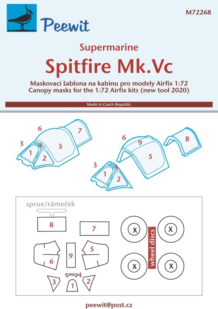 1/72 Canopy mask Spitfire Mk.Vc (AIRFIX)