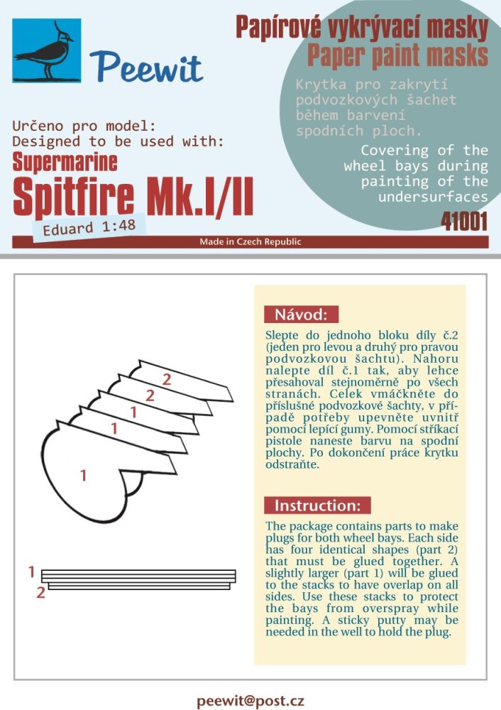 1/48 Paper paint mask Spitfire Mk.I/II (EDU)