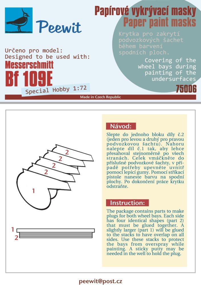 1/72 Paper paint mask Messerschmitt Bf 109E (SP.H)