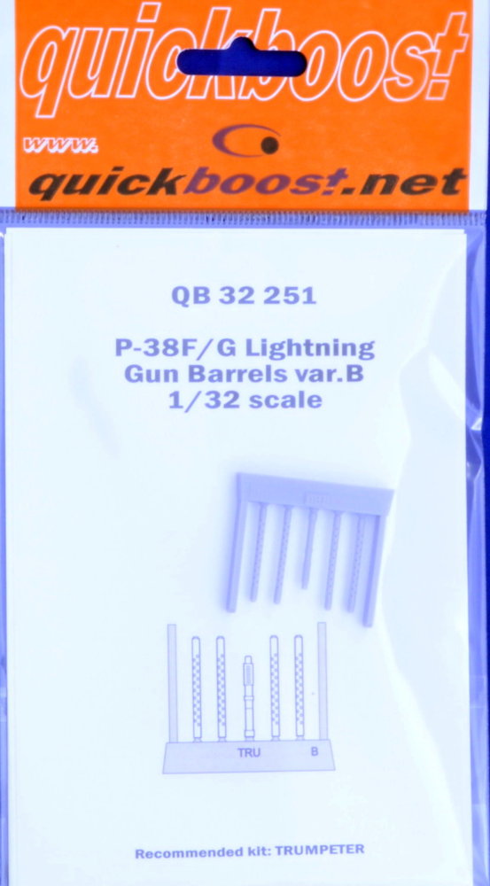 1/32 P-38F/G Lightning gun barrels var. B (TRUMP)