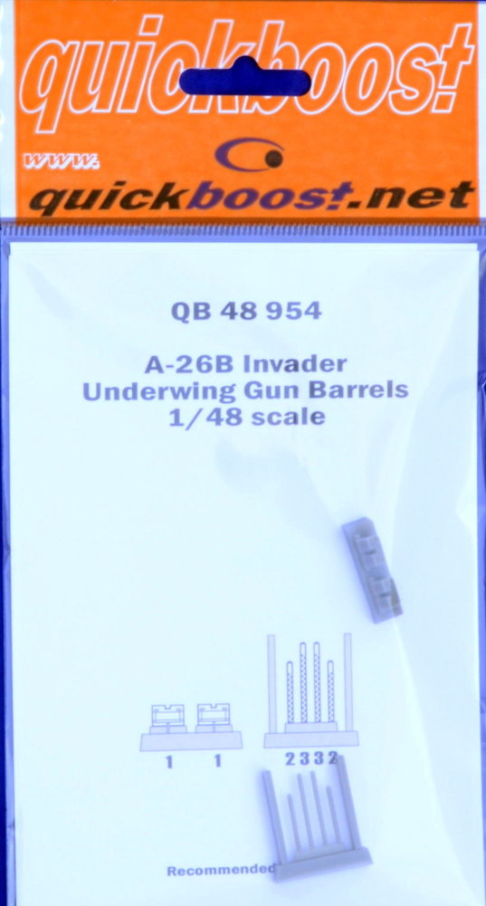 1/48 A-26B Invader underwing gun barrels (ICM)