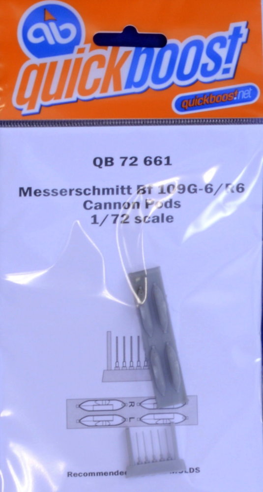 1/72 Bf 109G-6/R6 cannon pods (FINE MOLDS)