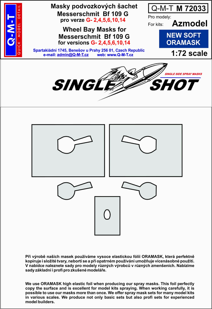 1/72 Mask Bf 109 G-2,4,5,6,K (AZMOD)