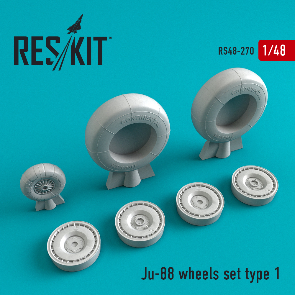 1/48 Ju-88 wheels - type 1 (DRAG,HAS,ICM,REV)