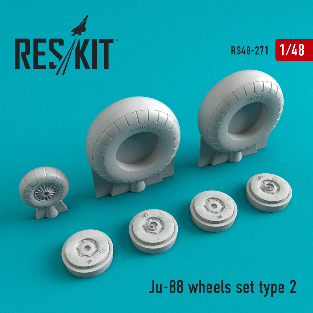 1/48 Ju-88 wheels - type 2 (DRAG,HAS,ICM,REV)