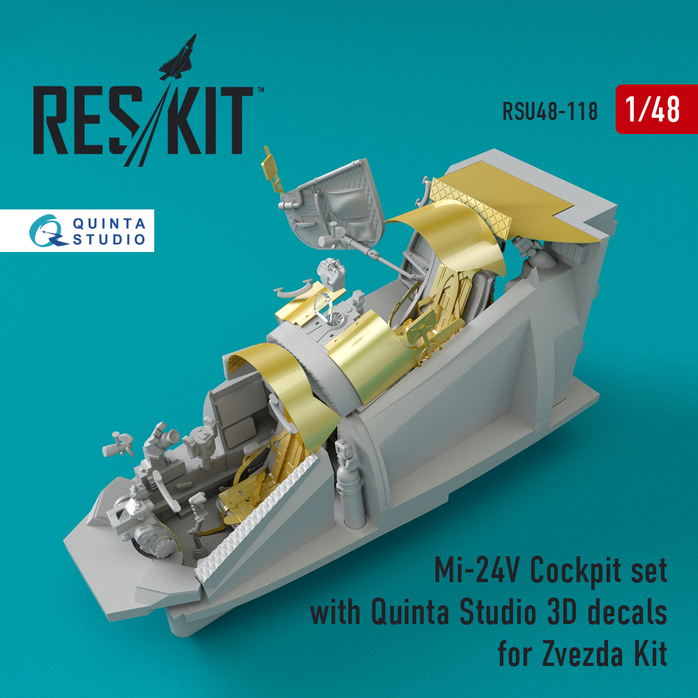 1/48 Mi-24 (V) Cockpit set w/ Quinta 3D (ZVE)