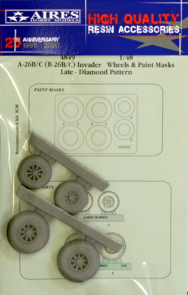 1/48 A-26B/C (B-26B/C) Invader Late wheels&p.mask