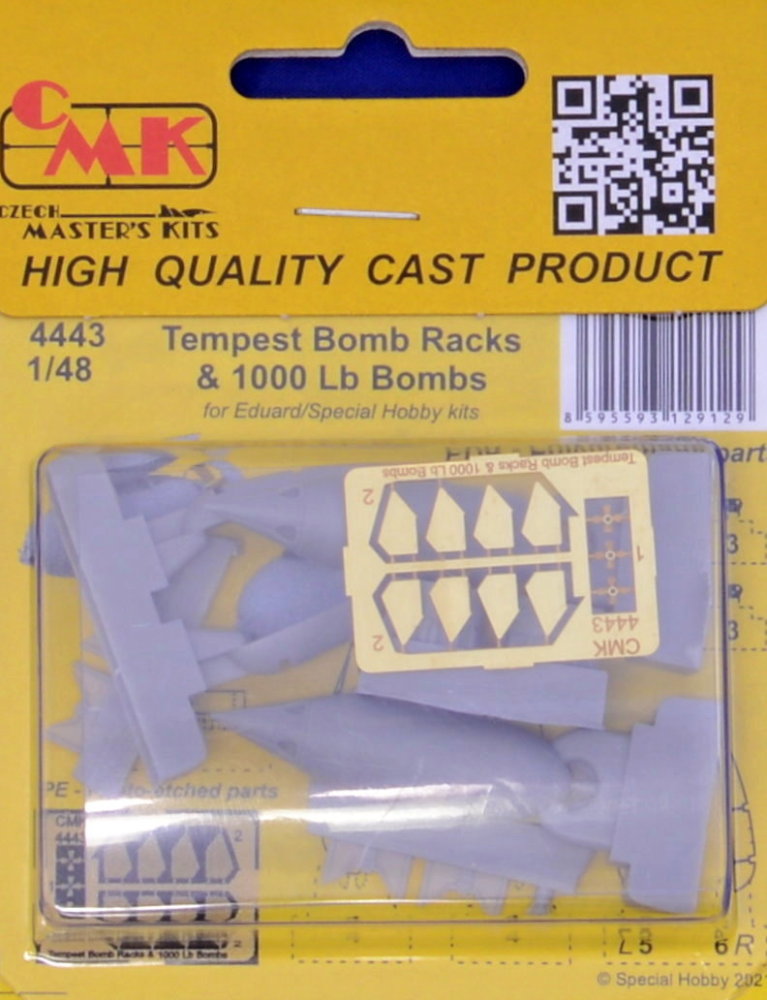 1/48 Tempest Bomb Racks & 1000 lb. Bombs