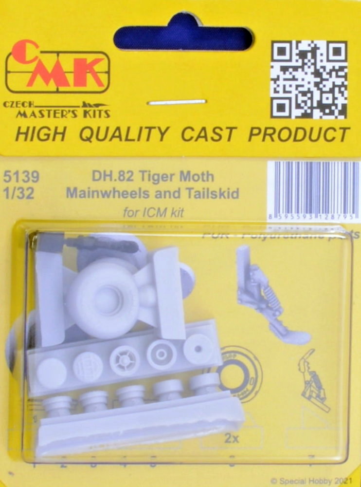 1/32 DH.82 Tiger Moth Mainwheels & Tailskid (ICM)