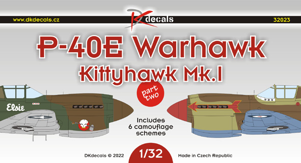 1/32 P-40E Warhawk / Kittyhawk Mk.I (6x camo)