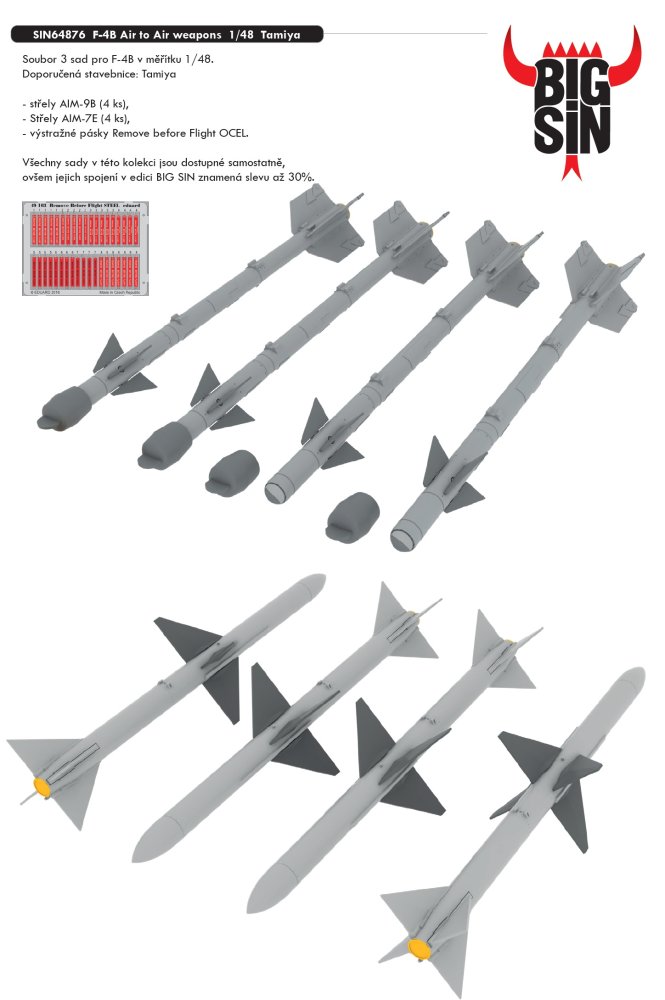 BIGSIN 1/48 F-4B Air to Air weapons (TAM)