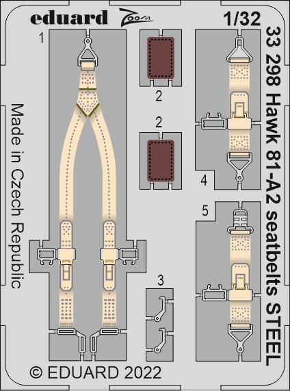 1/32 Hawk 81-A2 seatbelts STEEL (G.W.H.)