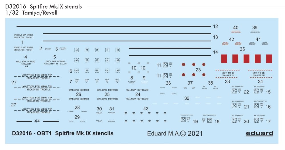 1/32 Decals Spitfire Mk.IX stencils (TAM/REV)