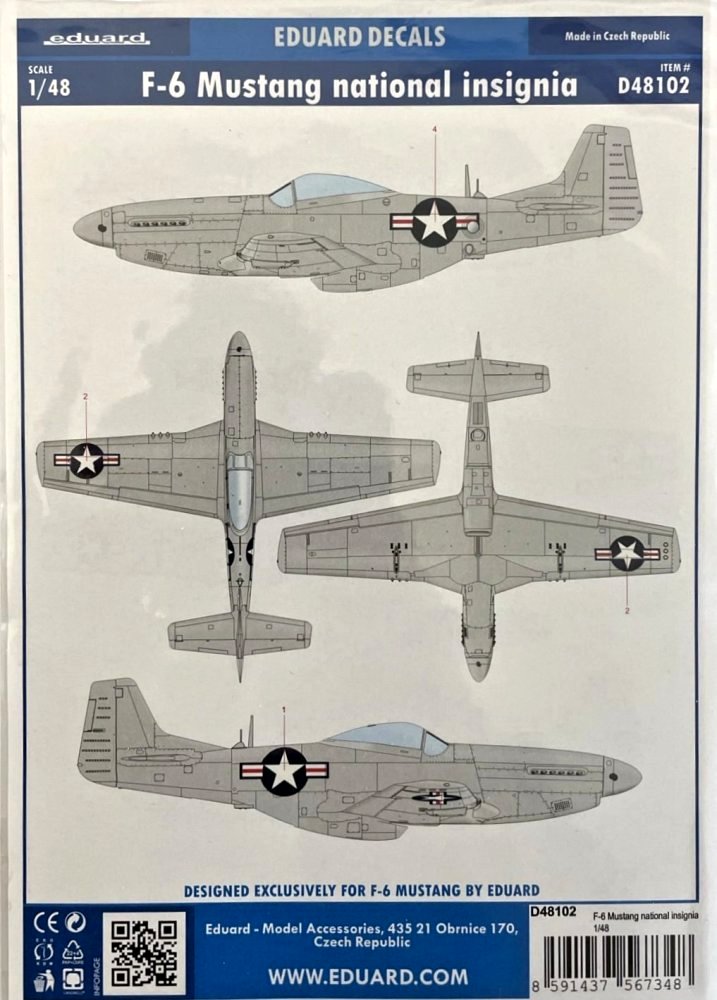 1/48 Decals F-6 Mustang national insignia (EDU)