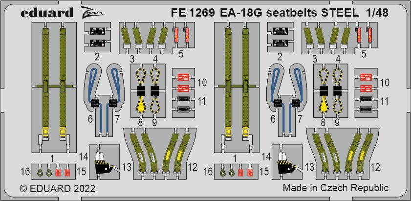 1/48 EA-18G seatbelts STEEL (HOBBYB)