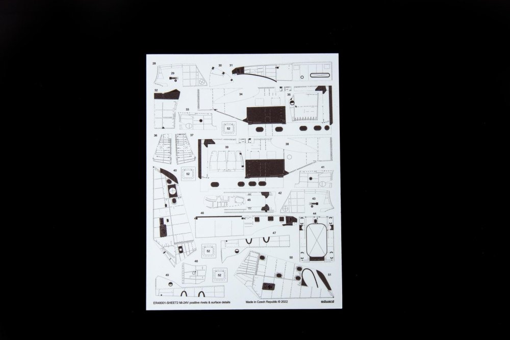 1/48 Mi-24V positive rivets&surface details (ZVE)