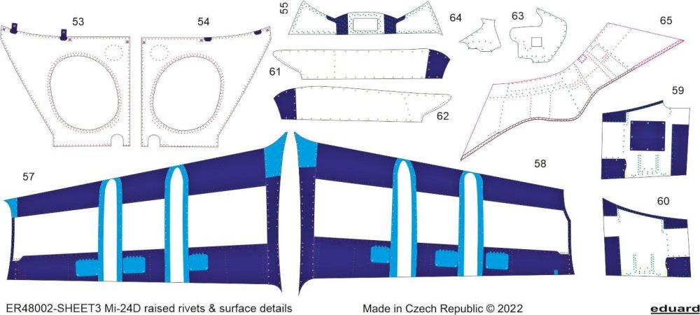 1/48 Mi-24D raised rivets & surface details (ZVE)