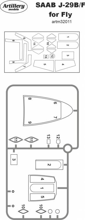 1/32 Masks for SAAB J-29 B/F (FLY)