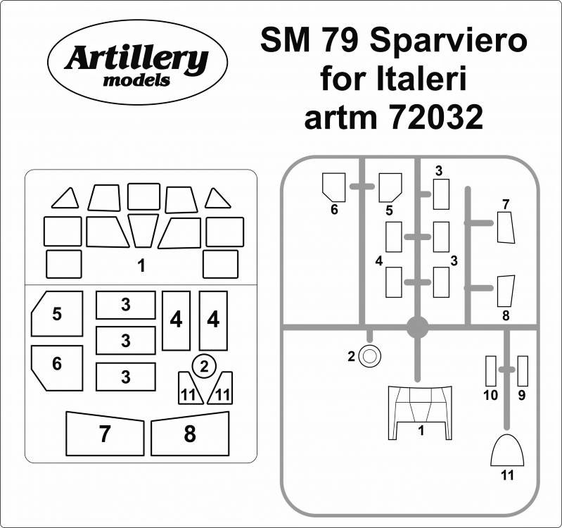 1/72 Masks for SM 79 Sparviero (ITA)