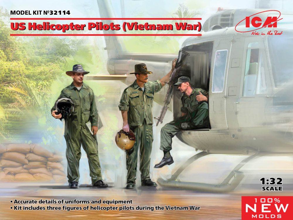 1/32 US Helicopter Pilots, Vietnam War (3 fig.)