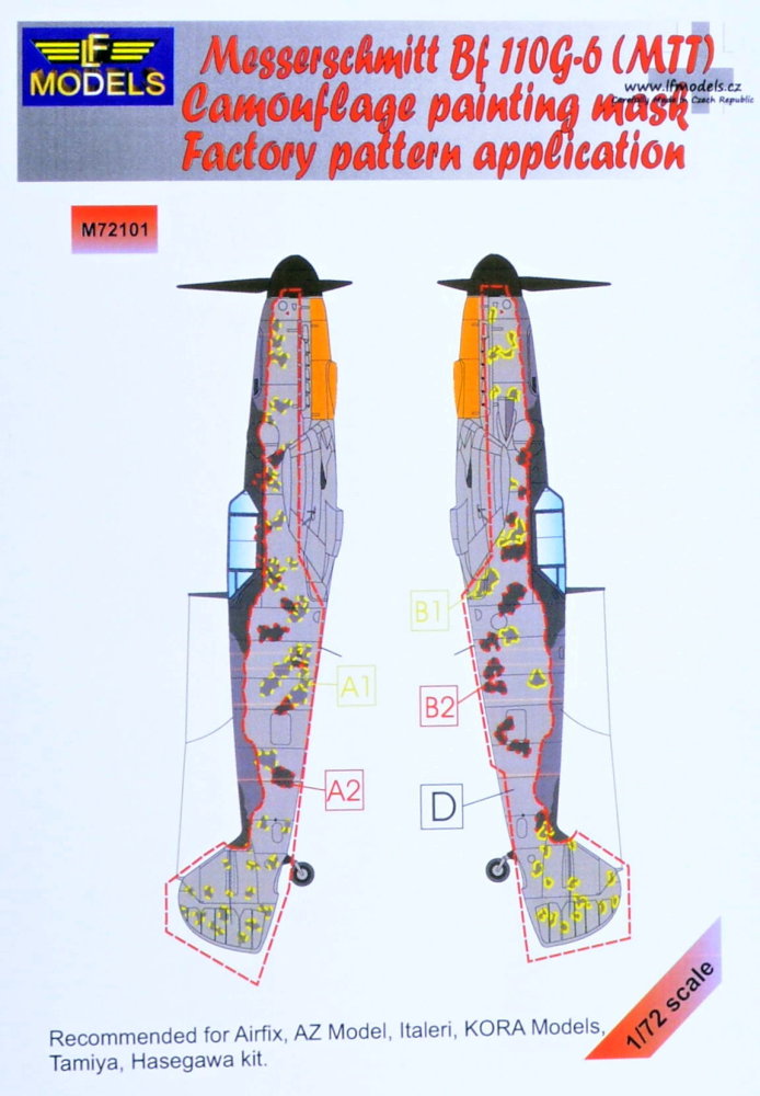 1/72 Mask Bf 110G-6 (MTT) Camo.painting (AIRF,TAM)