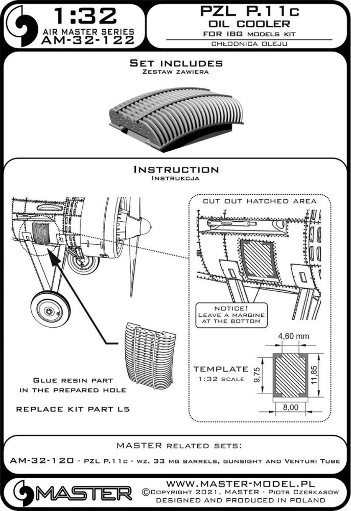 1/32 PZL P.11C Oil cooler (IBG)