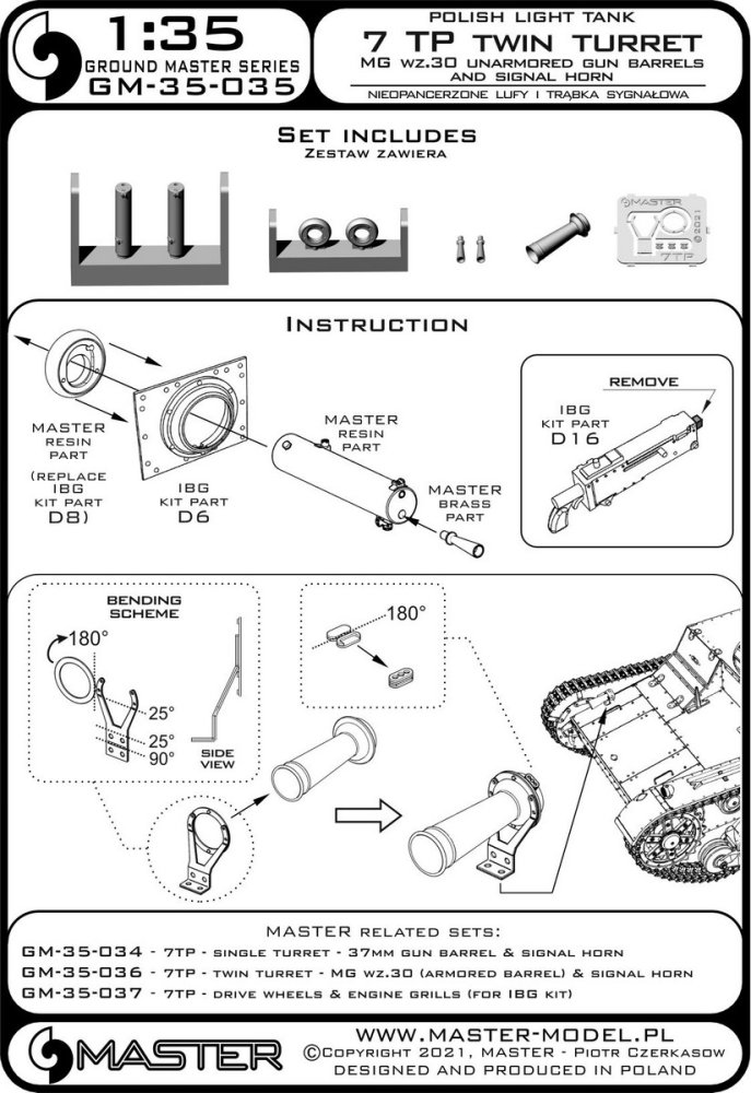 1/35 7TP twin turret MG wz.30 unarmored & sig.horn