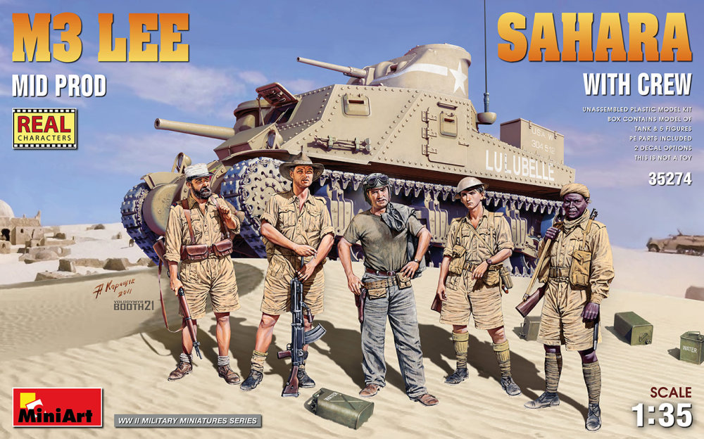 1/35 M3 LEE Mid. Production SAHARA w/crew (5 fig.)