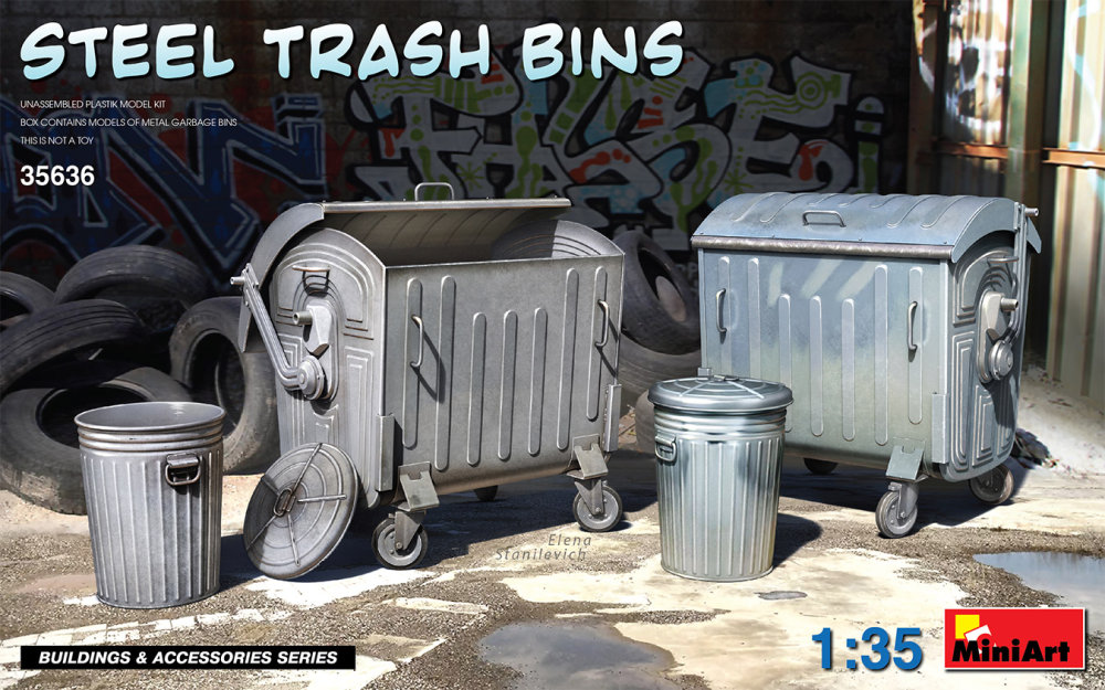 1/35 Steel Trash Bins