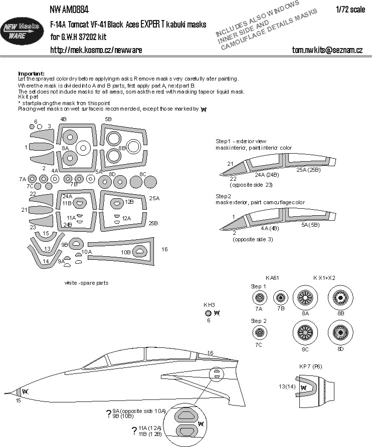 1/48 Mask F-14A Tomcat VF-41 Black EXPERT (GWH)