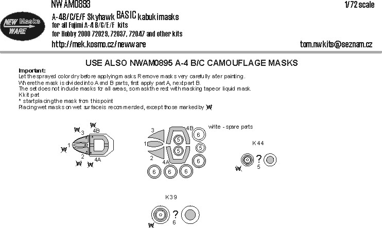 1/72 Mask A-4B/C/E/F Skyhawk BASIC (H.2000/FUJI)