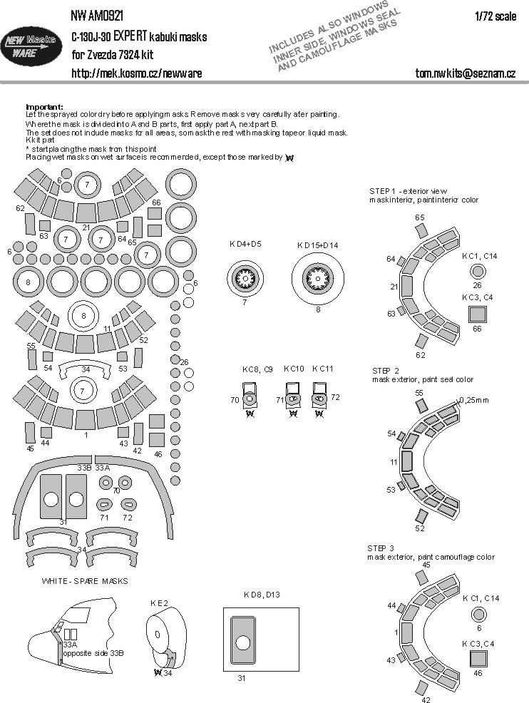 1/72 Mask C-130J-30 EXPERT (ZVE 7324)