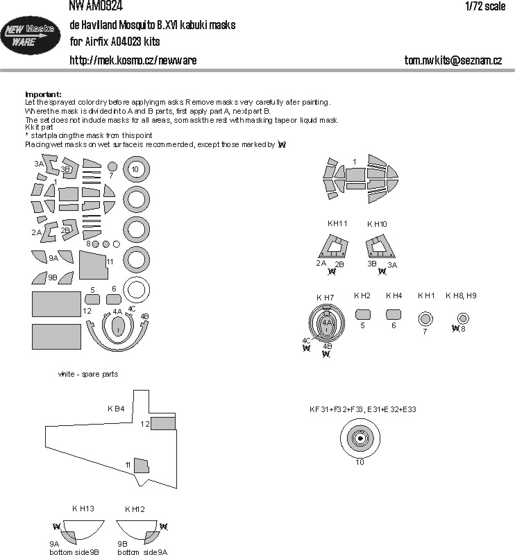 1/72 Mask de Havilland Mosquito B.XVI BASIC (AIRF)