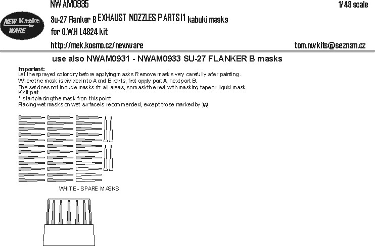 1/48 Mask Su-27 Flanker B EXHAUST NOZZLES parts I1