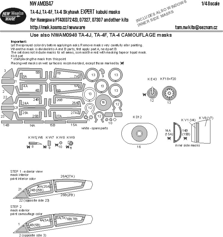 1/48 Mask TA-4J, TA-4F, TA-4 Skyhawk EXPERT (HAS)