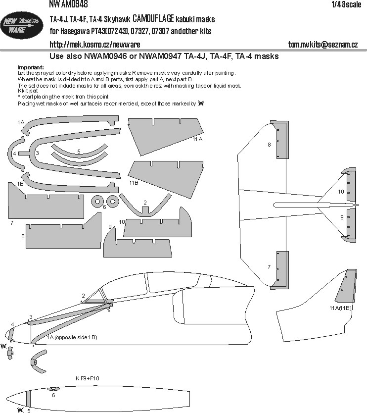 1/48 Mask TA-4J, TA-4F, TA-4 Skyhawk CAMOUFL (HAS)