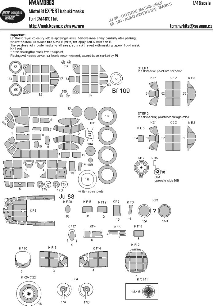 1/48 Mask Mistel S1 EXPERT (ICM 48101)