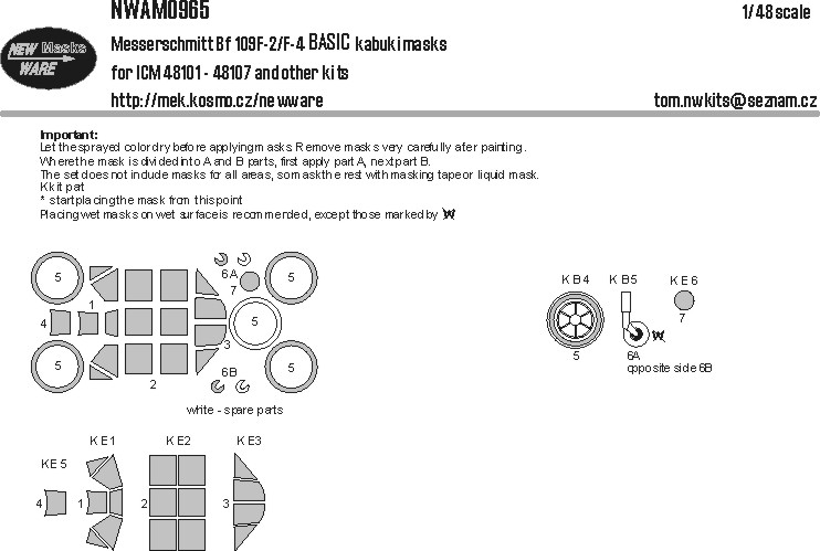 1/48 Mask Bf 109F-2/F-4 BASIC (ICM 48102-107)