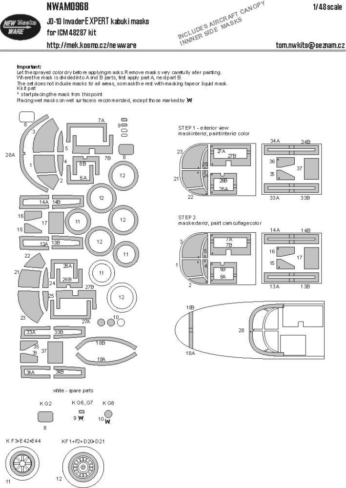 1/48 Mask JD-1D Invader EXPERT (ICM 48287)