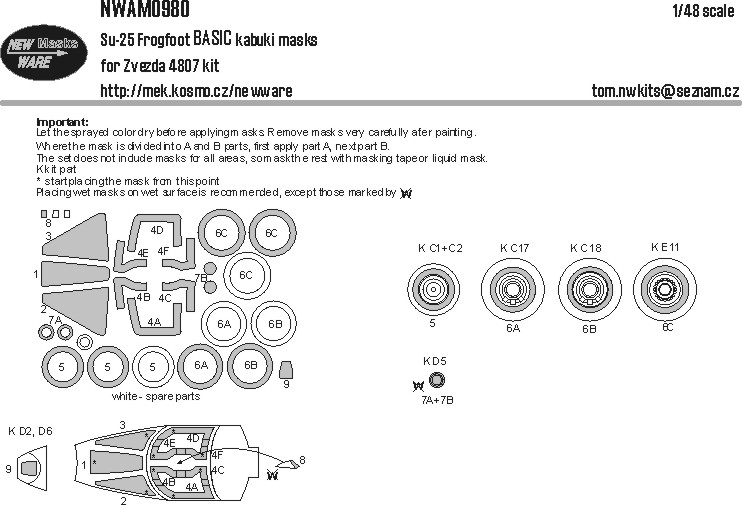 1/48 Mask Su-25 Frogfoot BASIC (ZVE 4807)