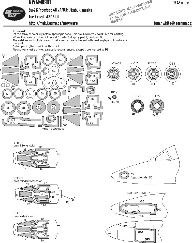 1/48 Mask Su-25 Frogfoot ADVANCED (ZVE 4807)