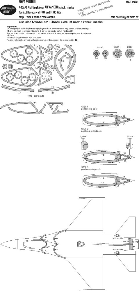 1/48 Mask F-16A/C Fighting Falcon ADVANCED (HAS)